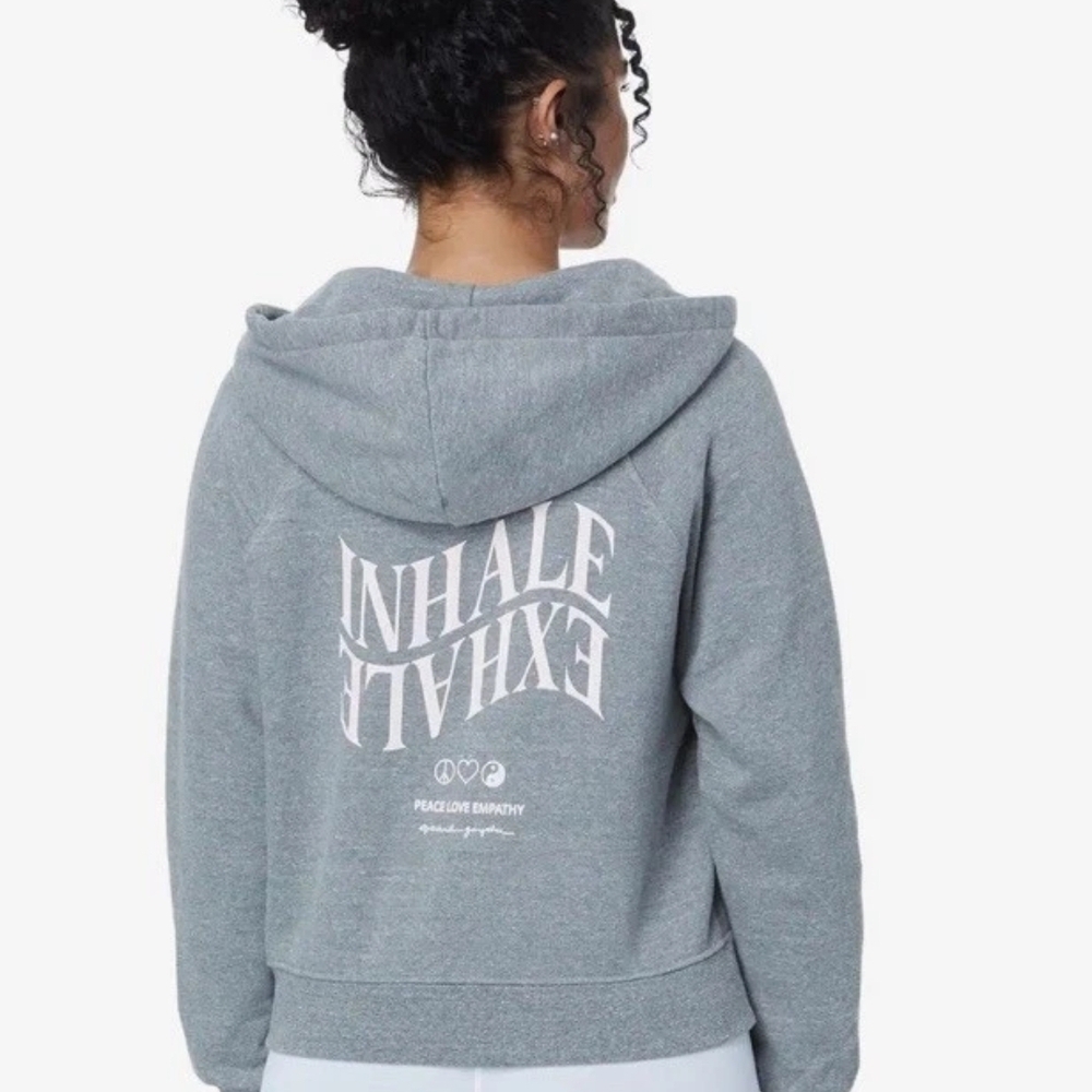 Spiritual Gangster Heather Gray Zip Hoodie - SIze Small (Runs Big)